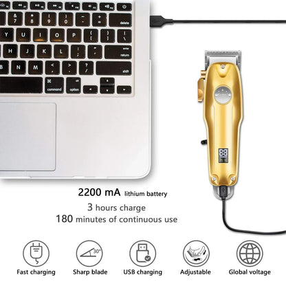 Premium Cordless Hair Trimmers for Men Gold Kit
