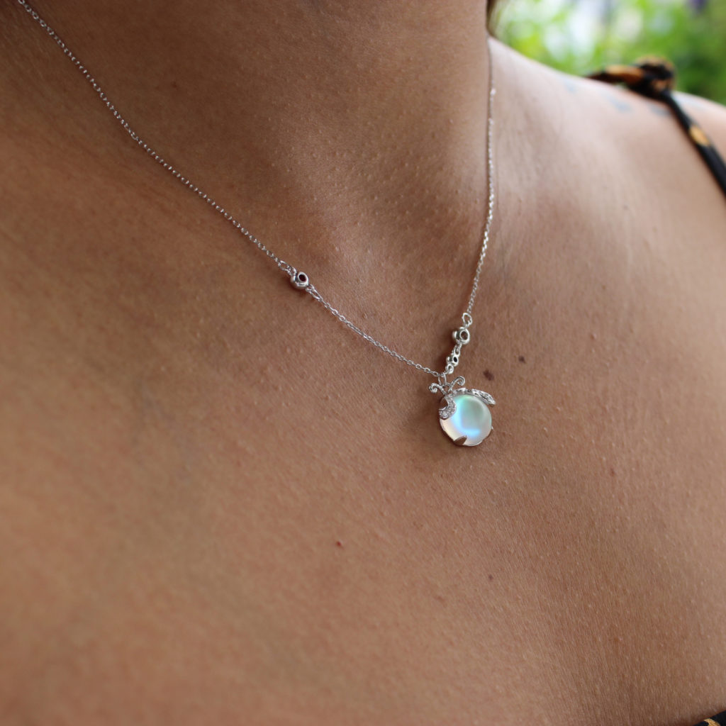 Natural Stone Silver Chain Necklace