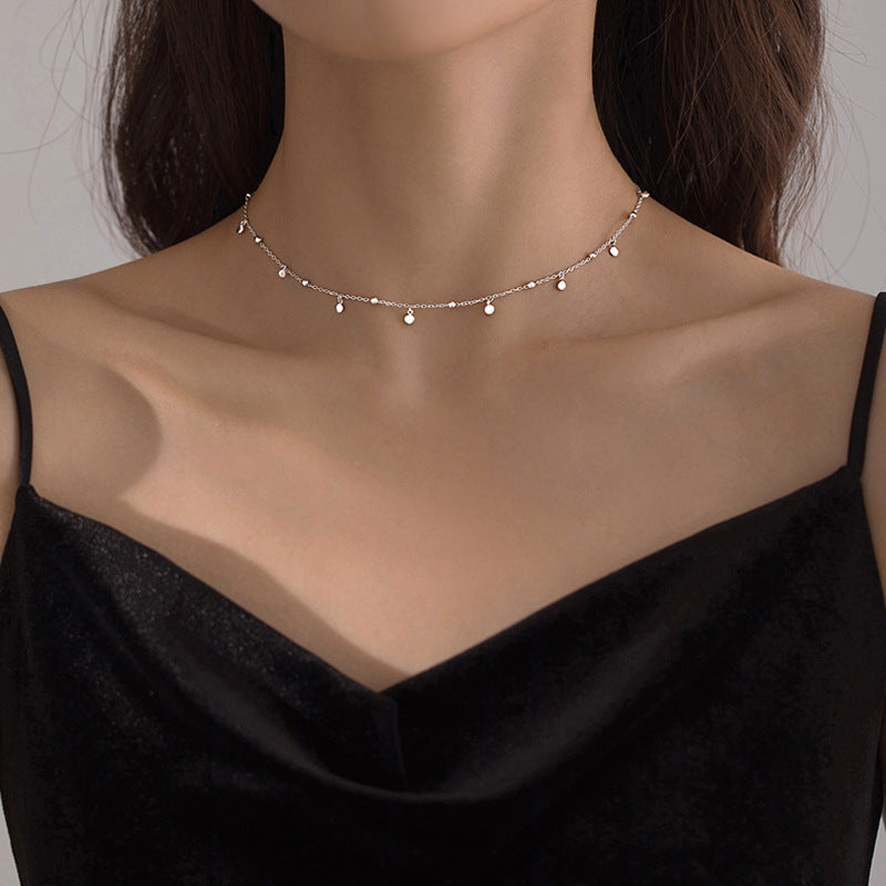 Simple Sterling Silver Chain Choker Necklace - Halri