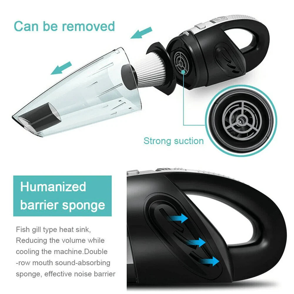 Portable Rechargeable Vacuum Cleaner for Car and Home