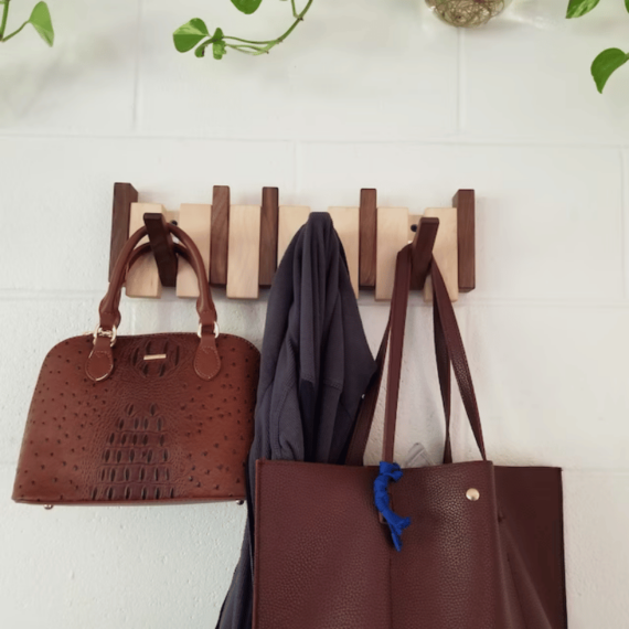 Rustic Wood Hallway Coat Hook