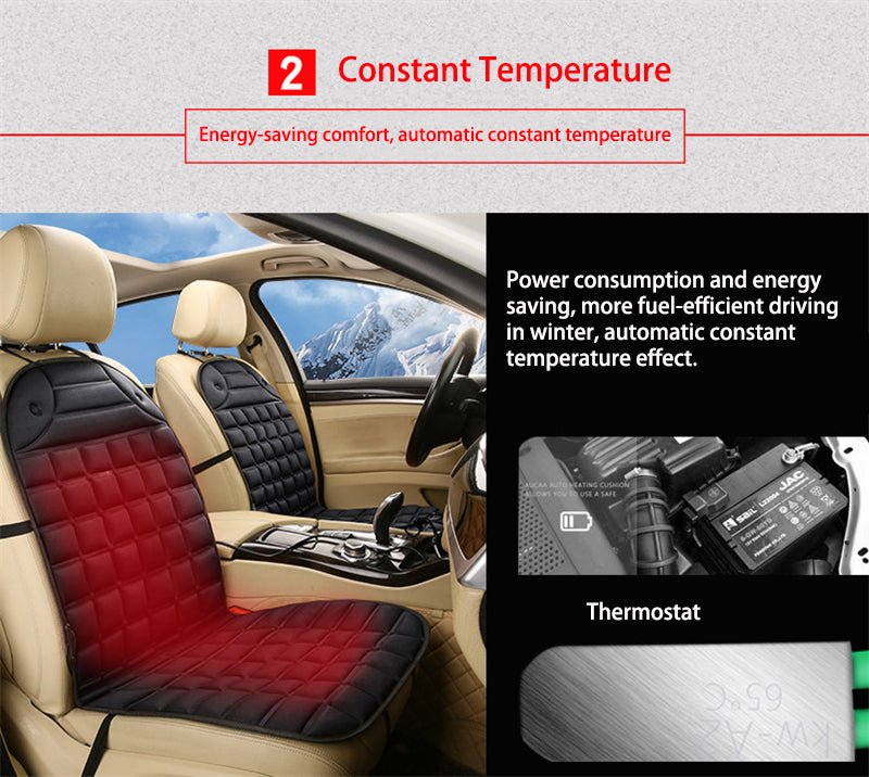 Warm Car Seat Cover with Thermal Control and Grip