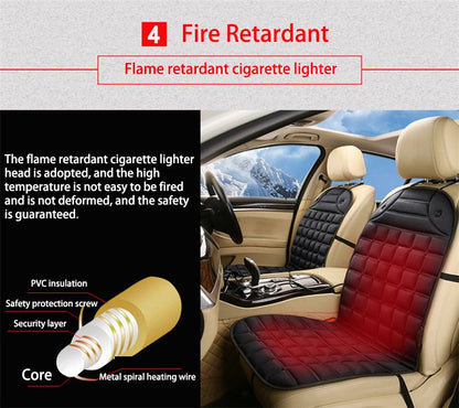 Warm Car Seat Cover with Thermal Control and Grip