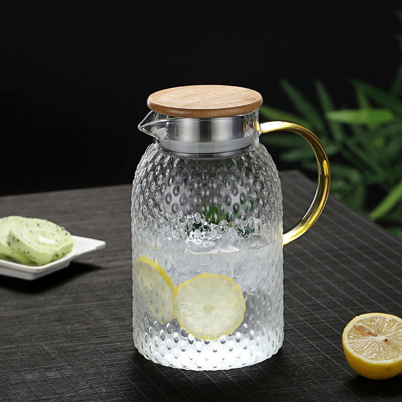 Stylish Glass Pitcher with Wooden Lid
