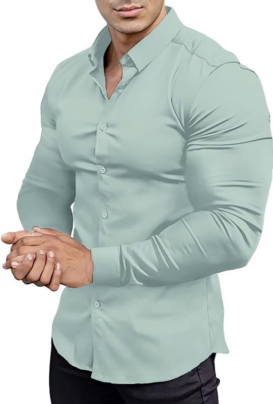 Comfortable Fit Mens Stretch Dress Shirt