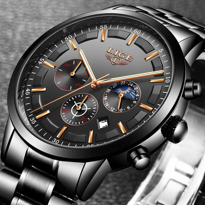 Tough Leather Strap Military Watch – Waterproof Quartz Timepiece