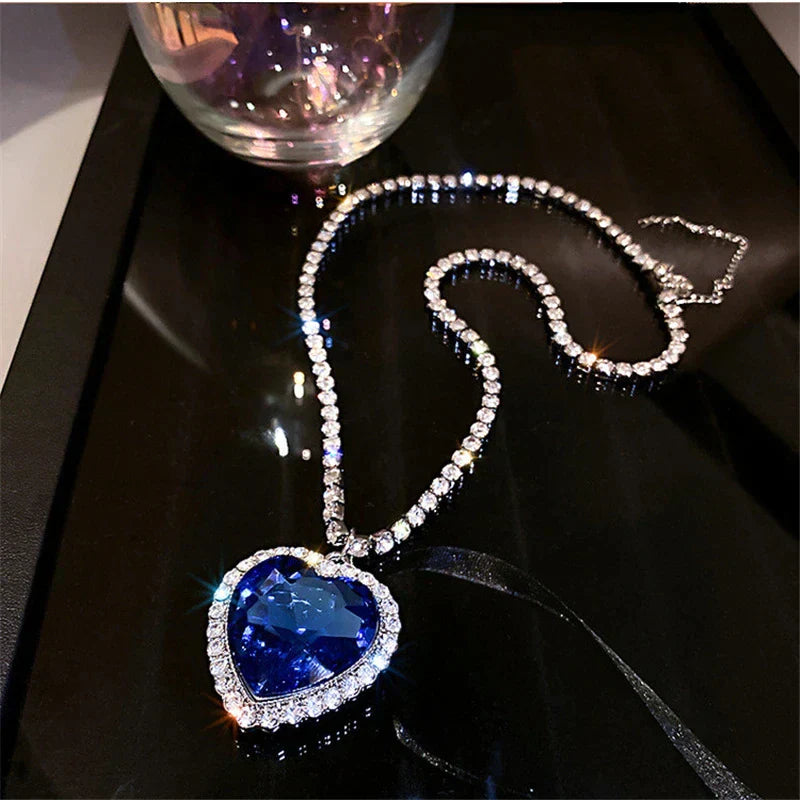 Sparkling Silver Heart Pendant Necklace