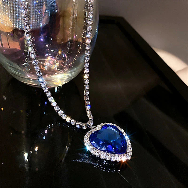 Sparkling Silver Heart Pendant Necklace