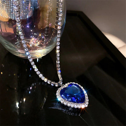 Sparkling Silver Heart Pendant Necklace