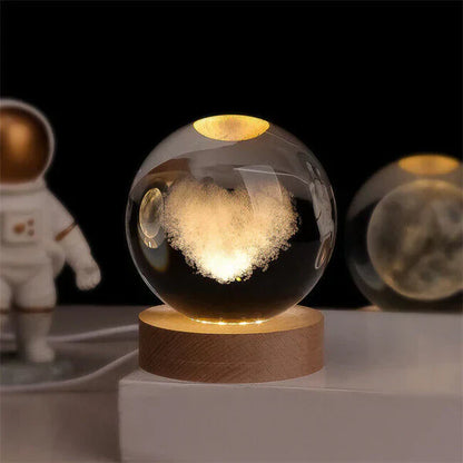 Glowing 3D Glass Cosmic Orb