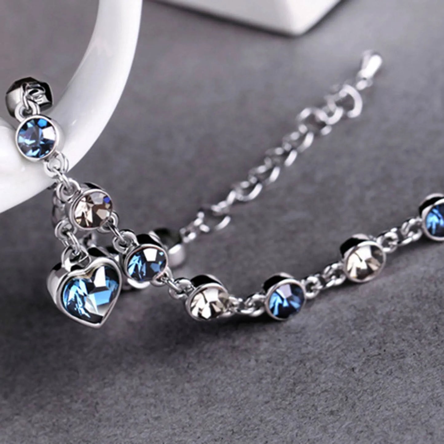 Sparkling Ocean Crystal Charm Bracelet