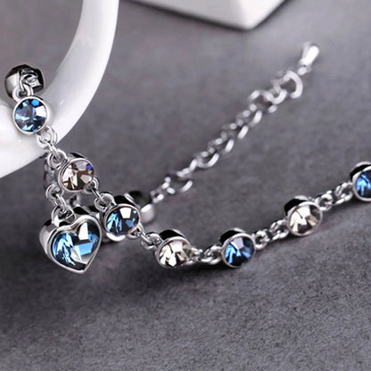 Sparkling Ocean Crystal Charm Bracelet