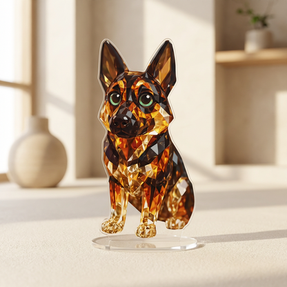 Clear Glass Dog Ornament Figurine - Halri