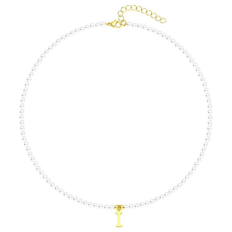 Luxurious Gold Pearl Monogram Necklace