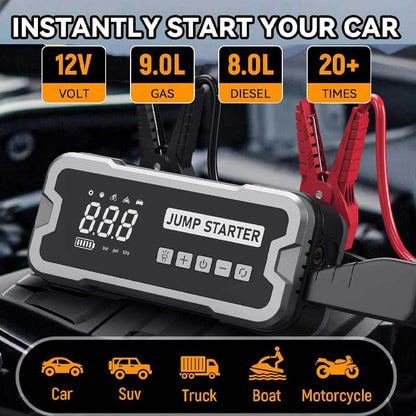 Compact Multi-Function Car Jump Starter with Air Compressor