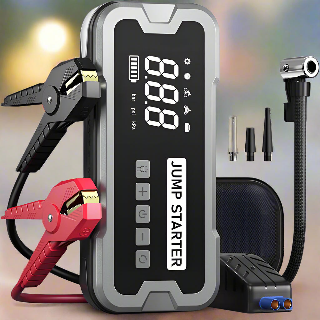 Compact Multi-Function Car Jump Starter with Air Compressor - Halri