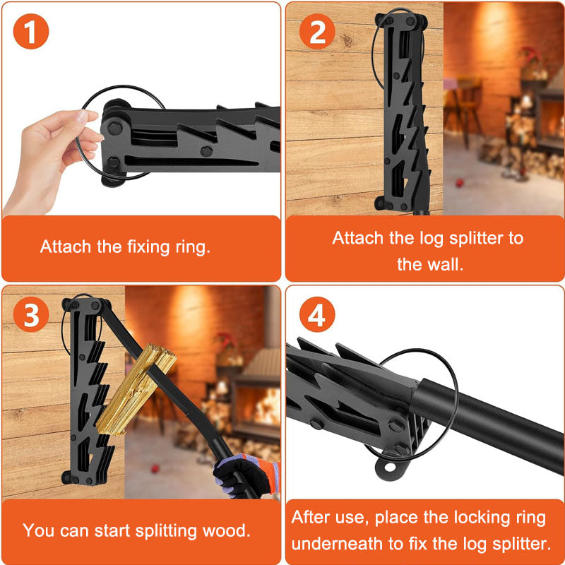 Easy Log Splitter Tool - Wall Mount Firewood Kindling Cutter