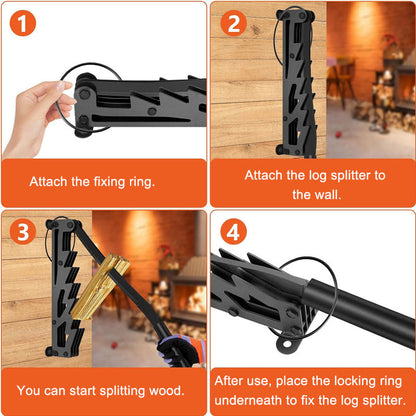 Easy Log Splitter Tool - Wall Mount Firewood Kindling Cutter