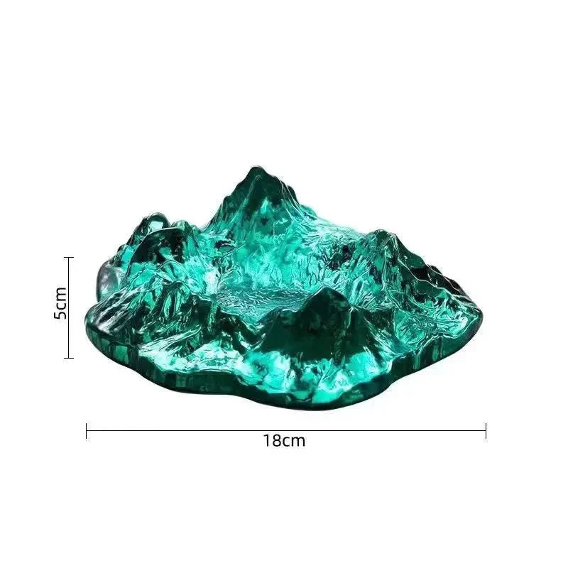 Frosty Glass Mountain Ashtray Decor - Halri