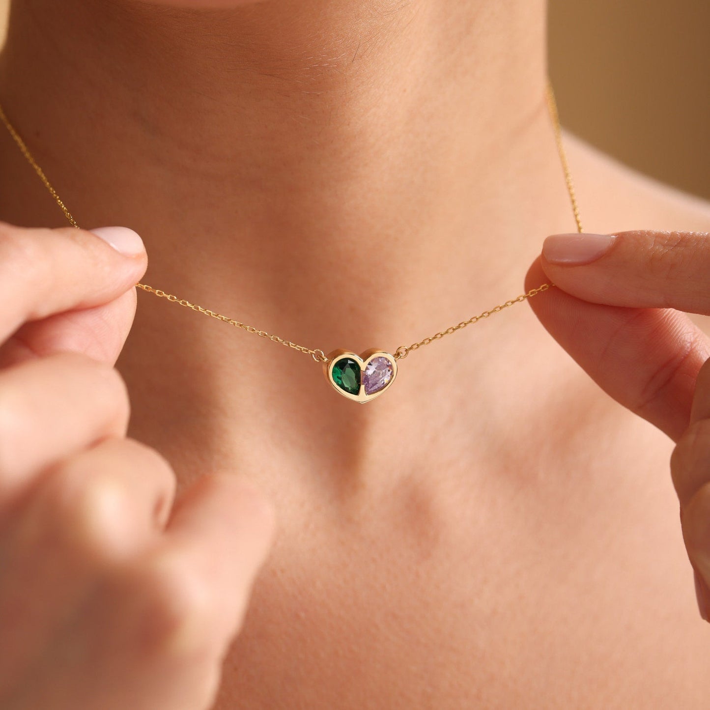 Timeless Birthstone Heart Necklace Set - Halri