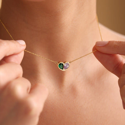 Timeless Birthstone Heart Necklace Set - Halri