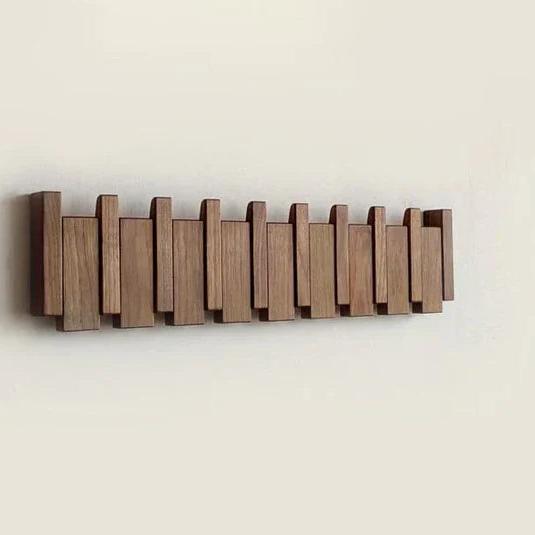 Rustic Wood Key Wall Hook Organizer