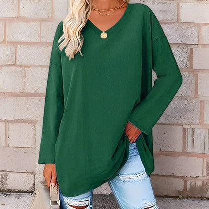 Stylish V-Neck Casual Long Sleeve Shirt