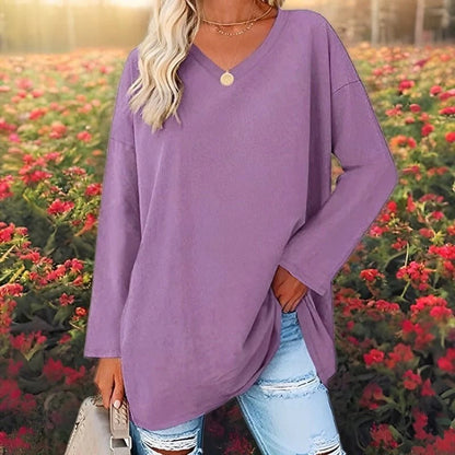 Stylish V-Neck Casual Long Sleeve Shirt