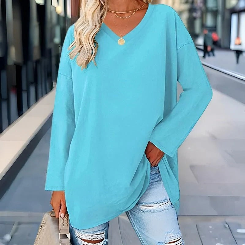 Stylish V-Neck Casual Long Sleeve Shirt