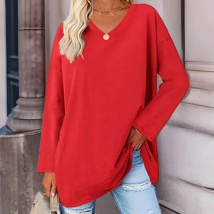 Stylish V-Neck Casual Long Sleeve Shirt