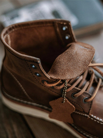 Men's Premium Leather Lace Up Work Boots