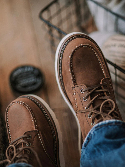 Men's Premium Leather Lace Up Work Boots