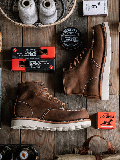 Men's Premium Leather Lace Up Work Boots