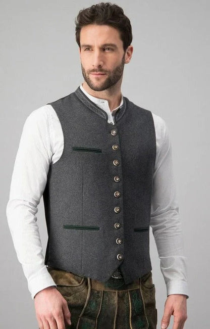 Classic Gray Suit Waistcoat for Men - Befez