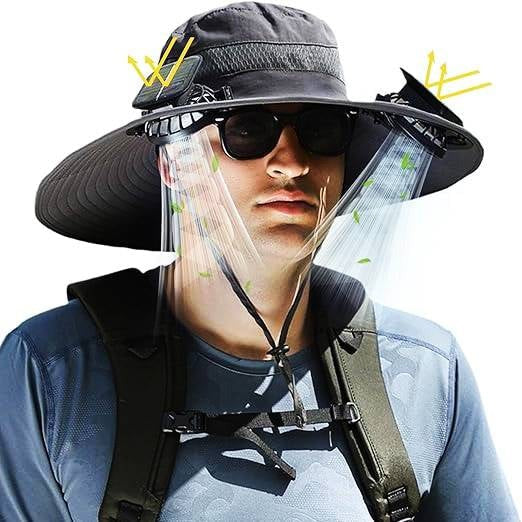 Portable Cooling Sun Hat with USB Rechargeable Fans