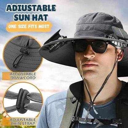 Portable Cooling Sun Hat with USB Rechargeable Fans