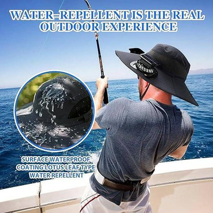 Portable Cooling Sun Hat with USB Rechargeable Fans