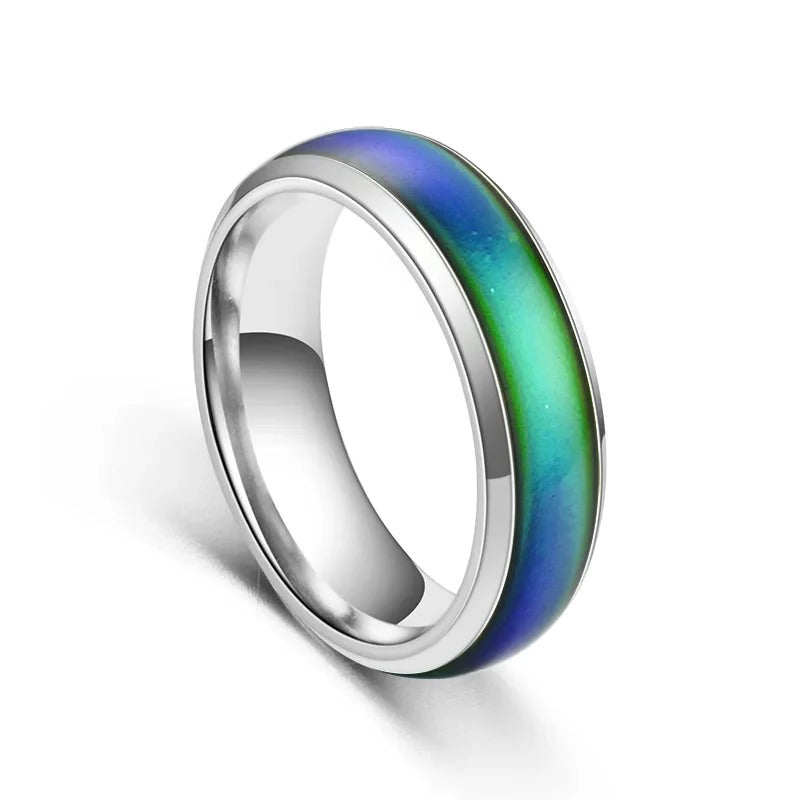 Shiny Silver Tone Mood Ring