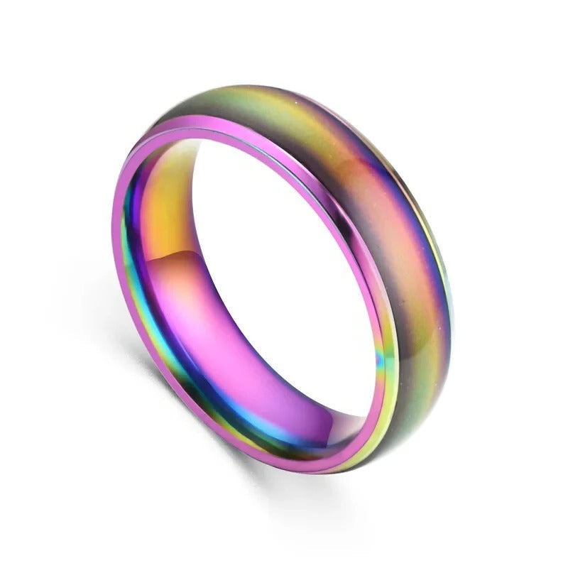 Shiny Silver Tone Mood Ring