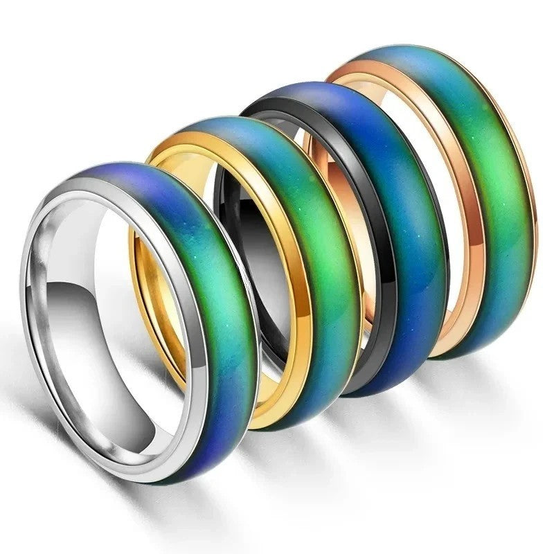Shiny Silver Tone Mood Ring - Halri