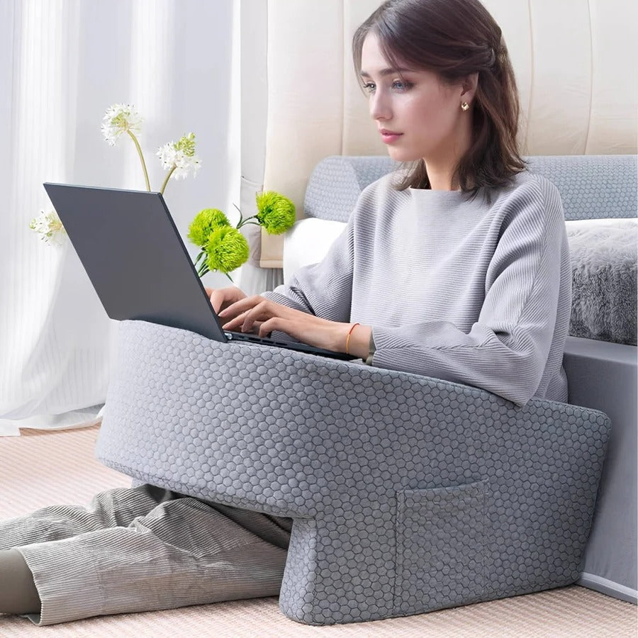 Comfortable Bed Rest Pillow, Memory Foam with Removable Cover - Halri