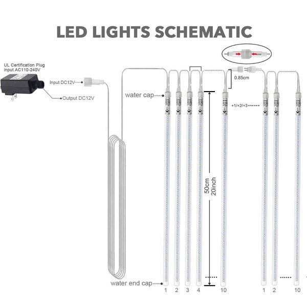 Hanging Frosty LED String Lights