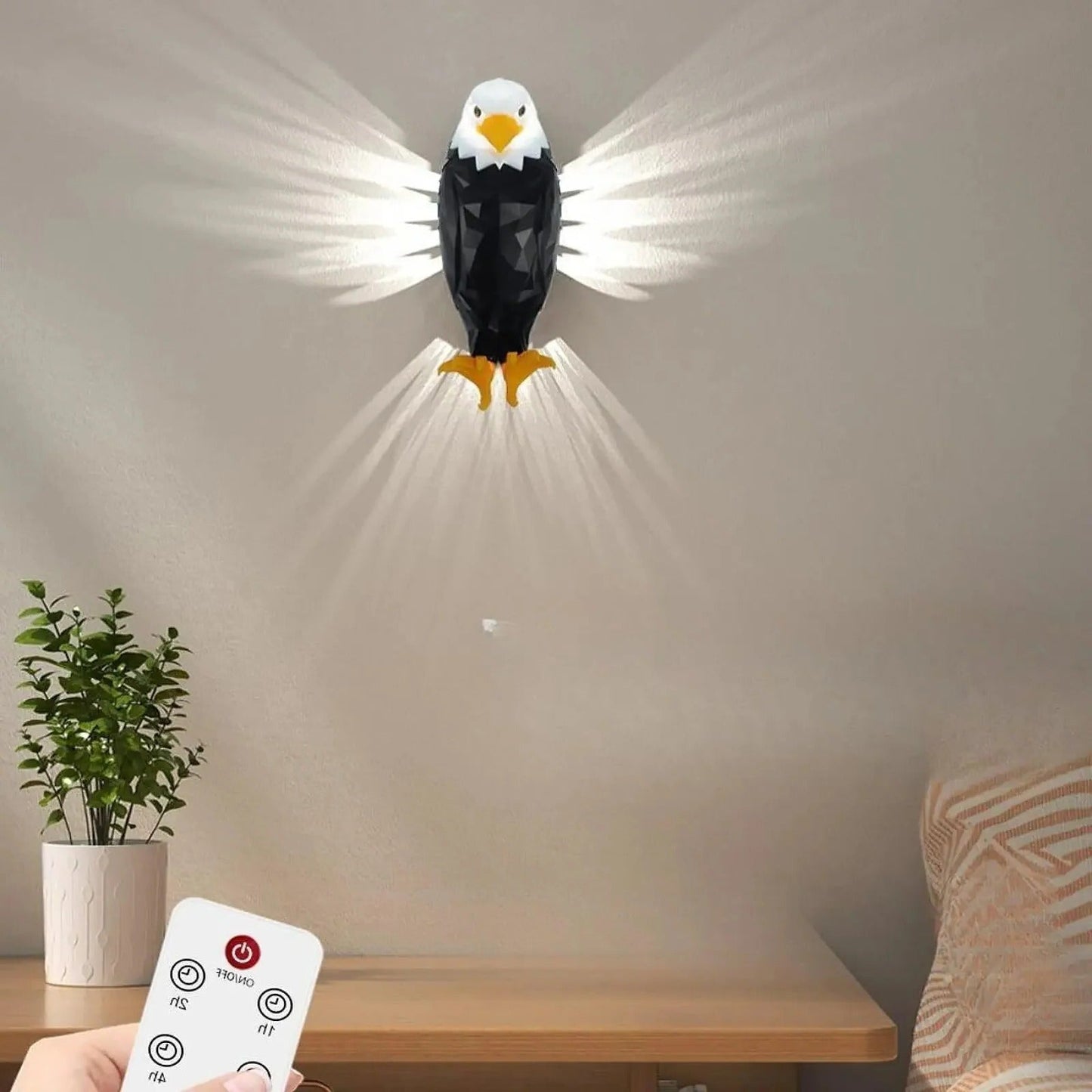 Bright Metal Eagle Light Fixture