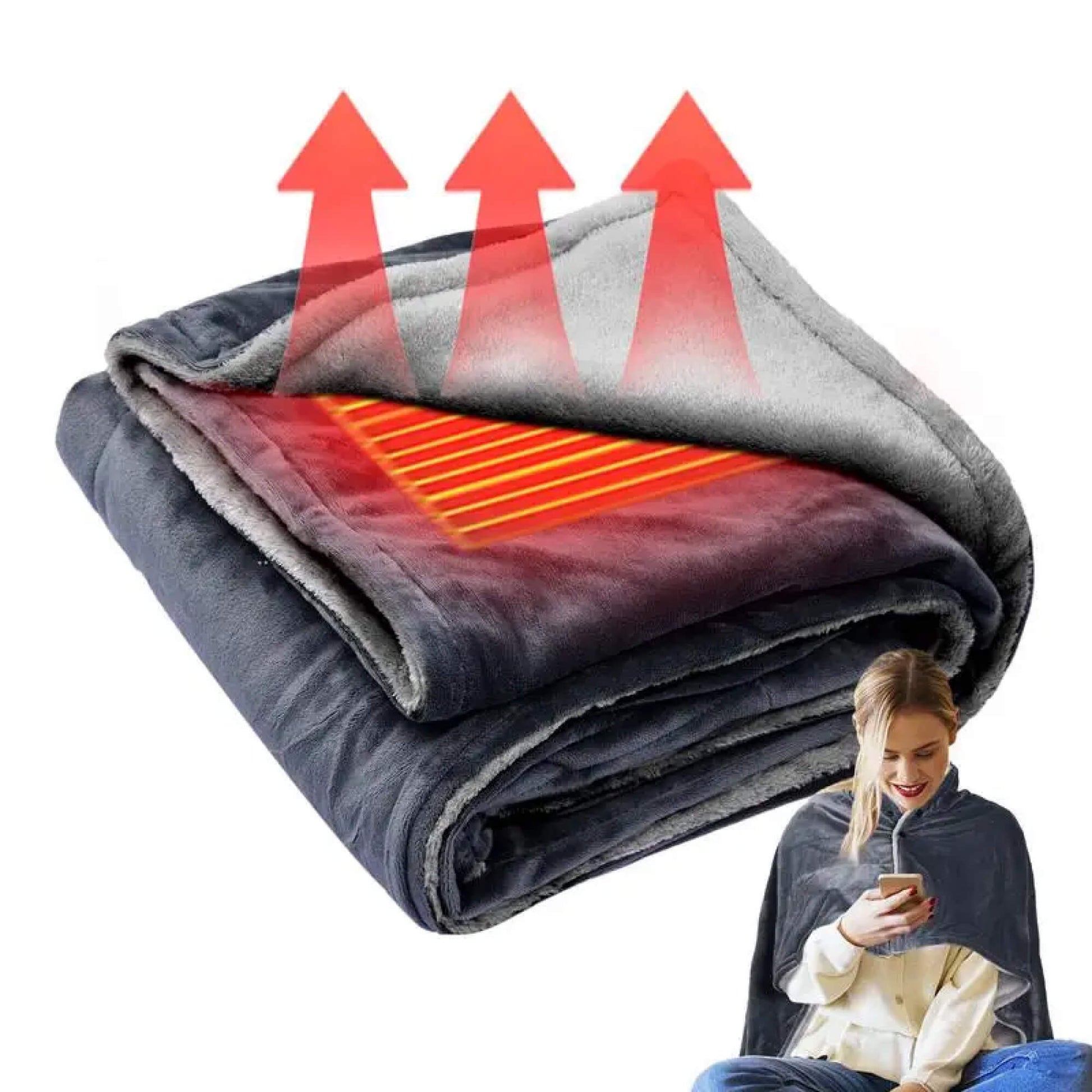Cozy Electric Heated Fleece Throw Blanket Wrap - Halri
