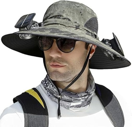 Portable Cooling Sun Hat with USB Rechargeable Fans