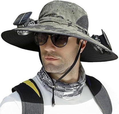 Portable Cooling Sun Hat with USB Rechargeable Fans