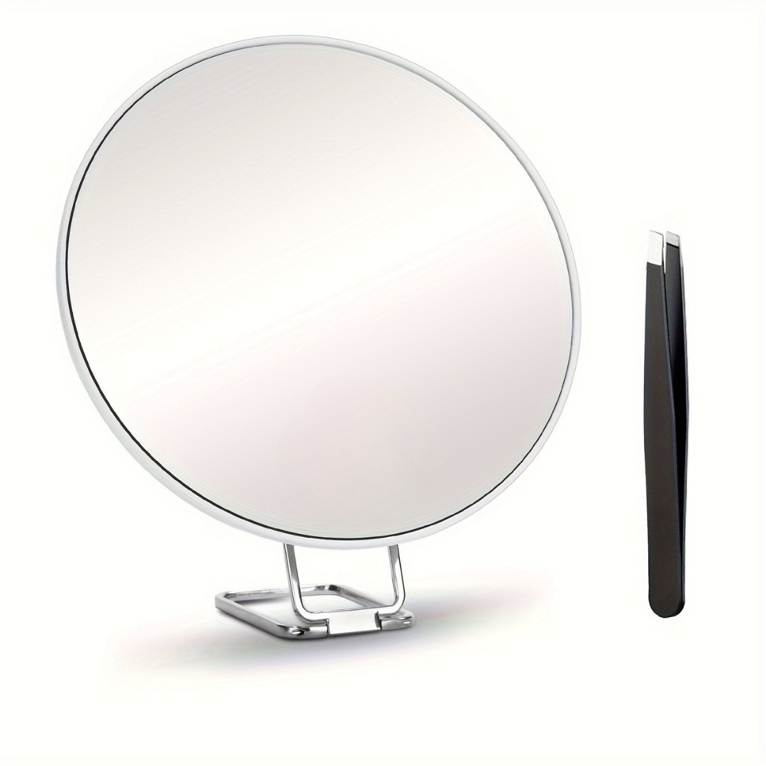 Compact Travel Magnifying Mirror with Foldable Stand