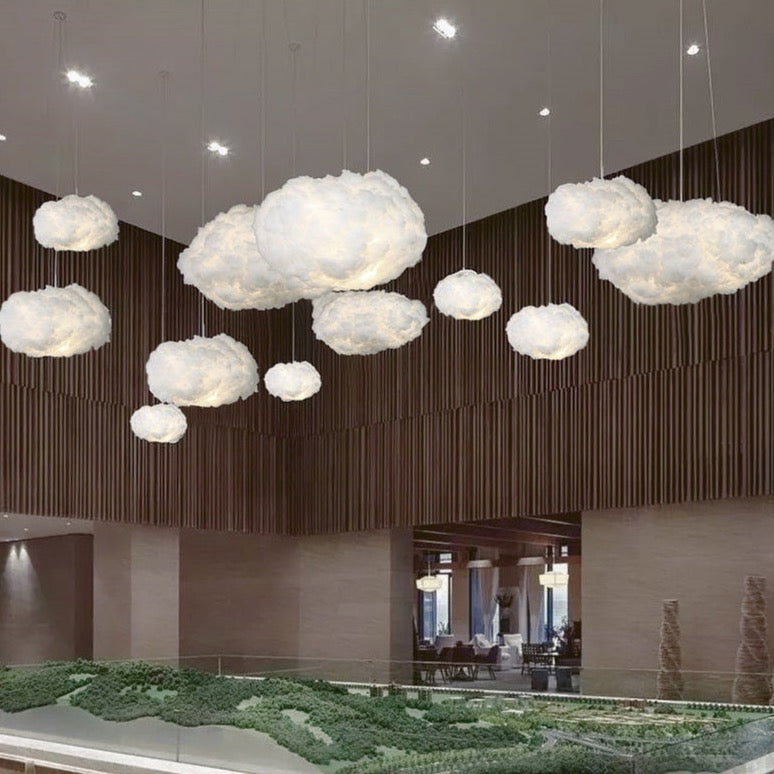 Airy White Cotton Pendant Light for Warm Glow