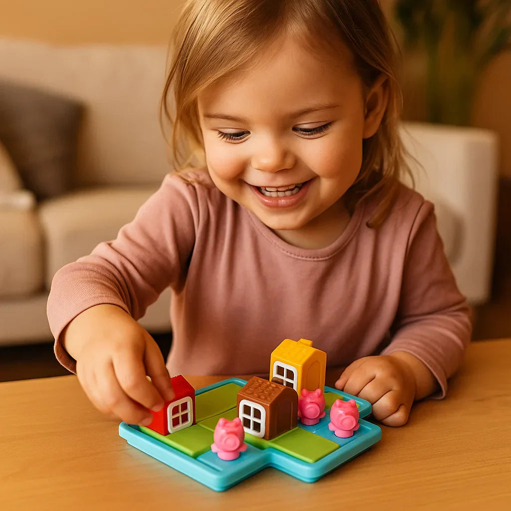 Kids Wooden 3 Little Pigs Puzzle Toy - Halri