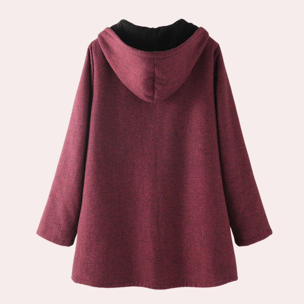Ladies' Comfortable Fleece Hoodie Coat